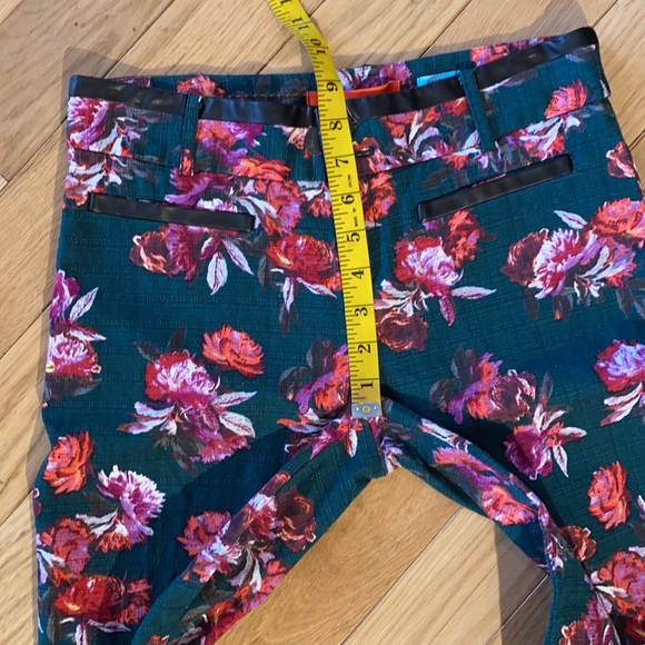 Anthropologie Cartonnier Charlie Ankle Pant Crop in Green with florals size 2 - Picture 12 of 16